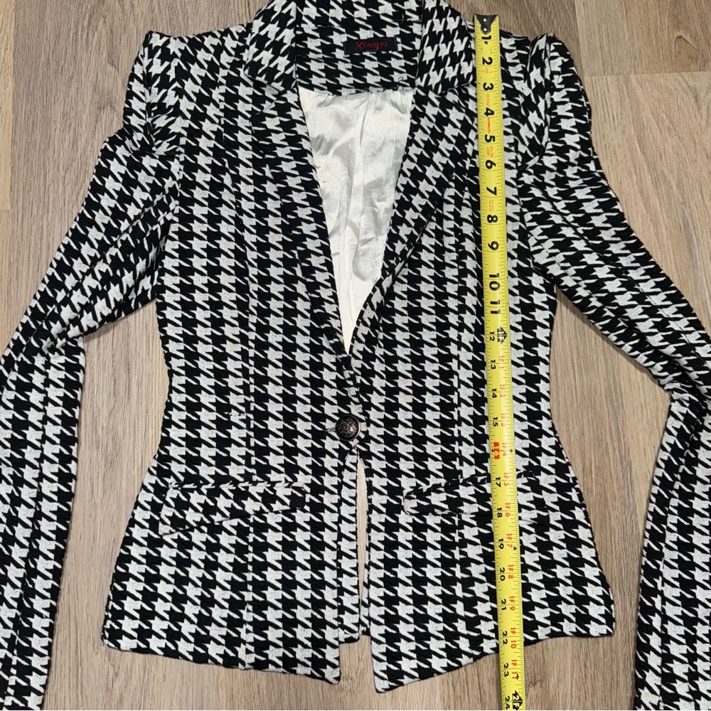 Xtaren Black & White Houndstooth Blazer - Size Small - Picture 5 of 5